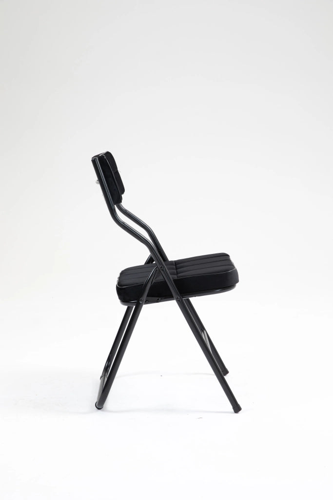 Sedie Pieghevoli con Cuscino Set 2 Pezzi ¨C MINIMAL ¨C Nero, Imbottite, Pieghevoli