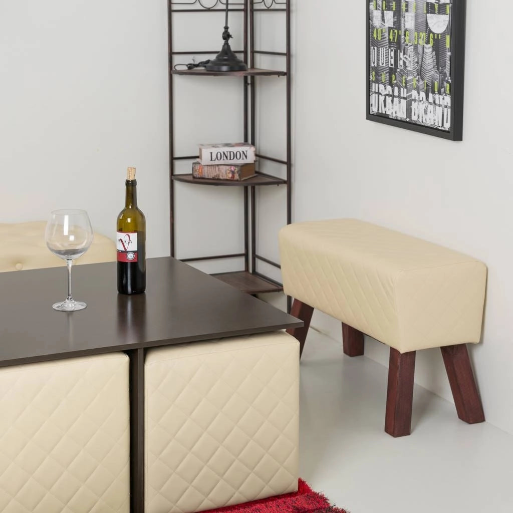 Sgabello imbottito bianco 72x30x47h