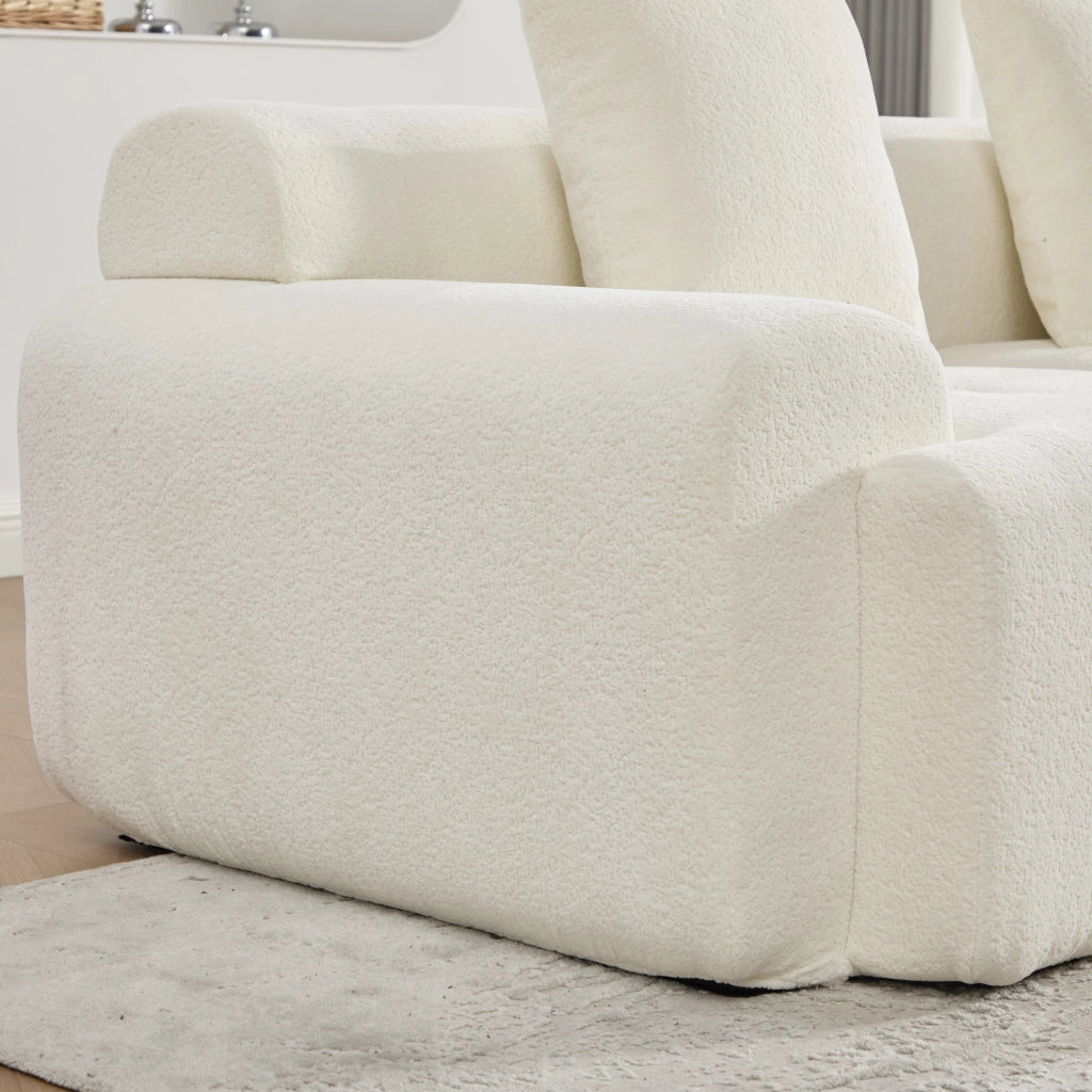 Sof¨¤ modulare a nuvola - Zephmum- 3 posti beige schiuma memory L 268x102x78 cm
