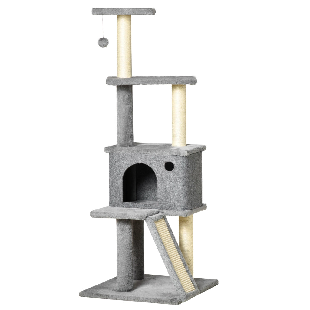 Tiragraffi con Casetta e Scala ¨C Minimal ¨C Grigio 48x48x125 cm