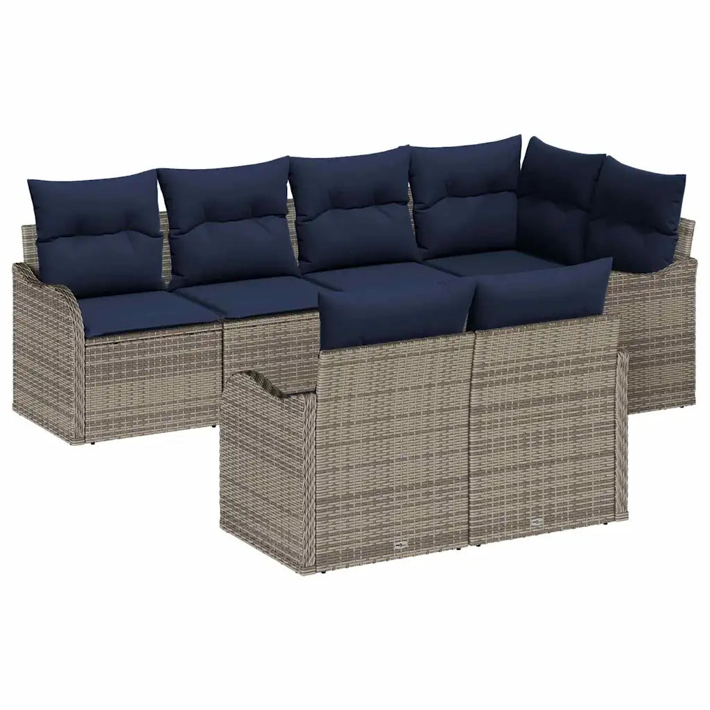 Set Divano da Giardino Grigio polyrattan 3345745