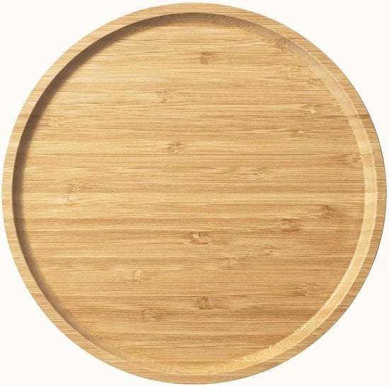 Piatto da servizio in bambù - tavola di servizio rotonda in legno - 25 cm