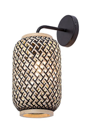 Applique scandinava E27 nero opaco rattan Adalla Rabalux
