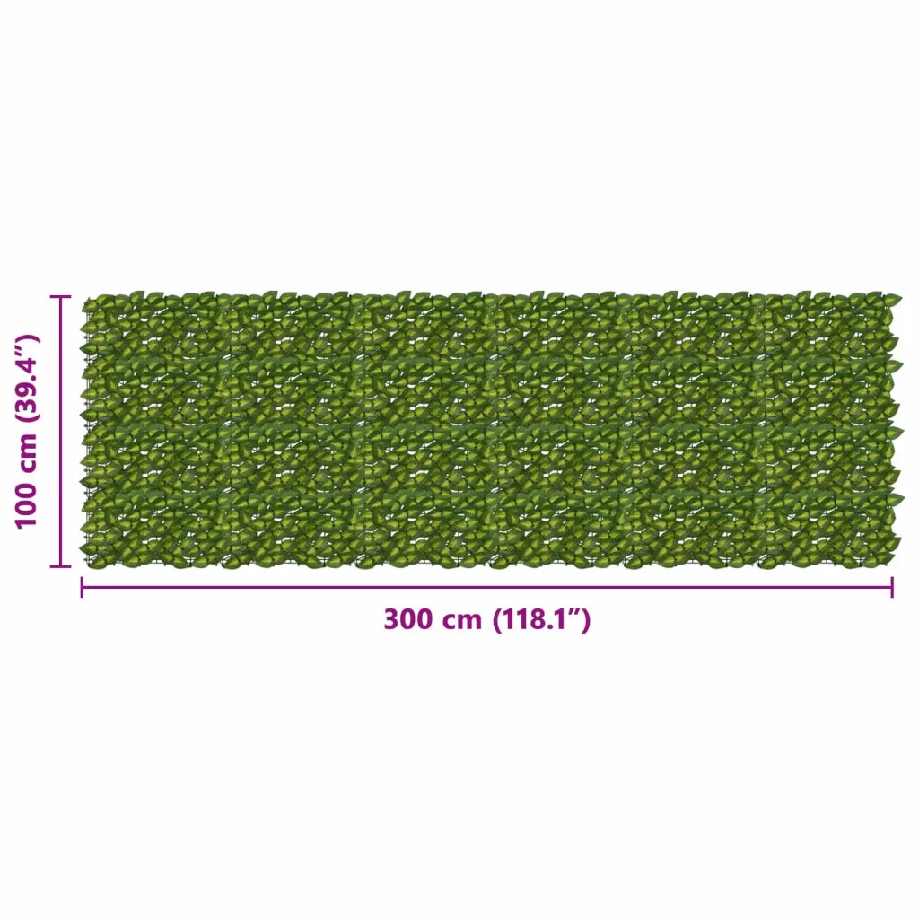 Schermo per balcone con foglie-Pannello per balcone Verde e Giallo 300 x 100 cm 399731