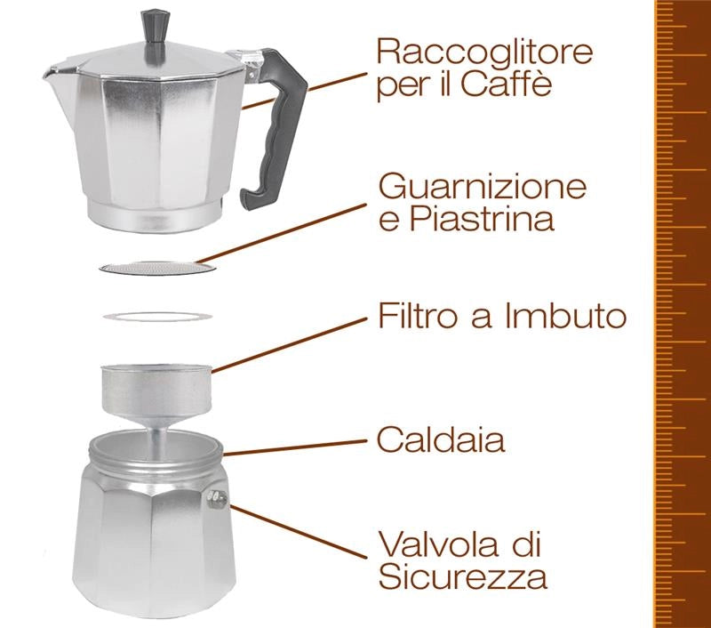 MAURY'S CAFFETTIERA MICA LA MOKA 12 TAZZE