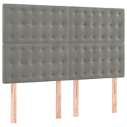 Testiera | Testata Grigio Chiaro 144x5x118/128 cm Velluto