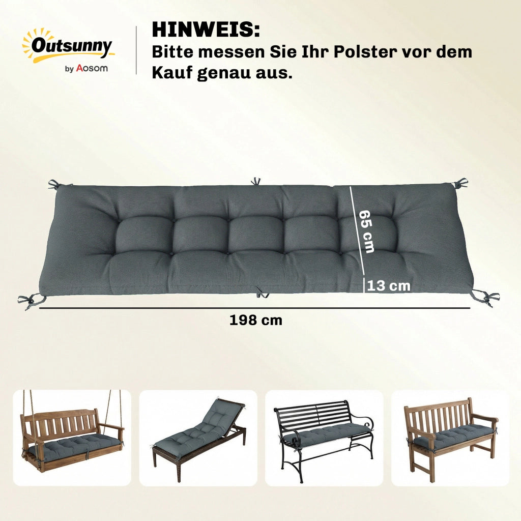Cuscino per Pallet Amovibile ¨C Minimal ¨C Grigio Scuro 198x65x13cm