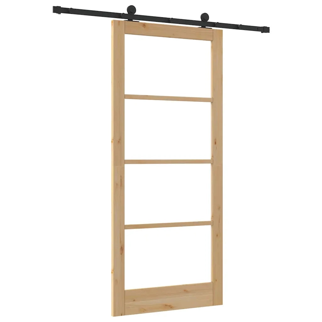 Porta scorrevole ORKDAL Naturale e Nero 93 x 211 cm 3332009