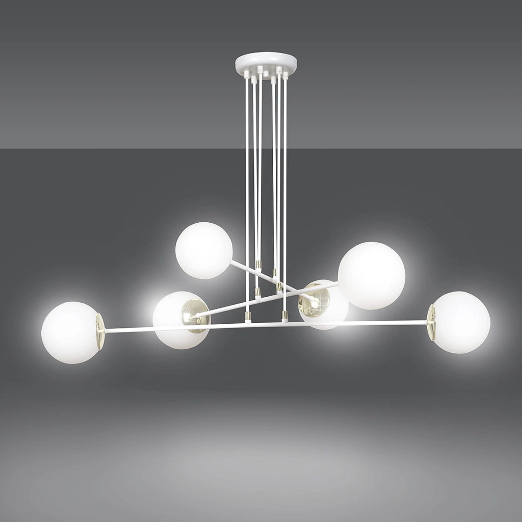 Lampadario Emibig OGNIS 6 Bianco 6xE14 Ø90cm H100cm