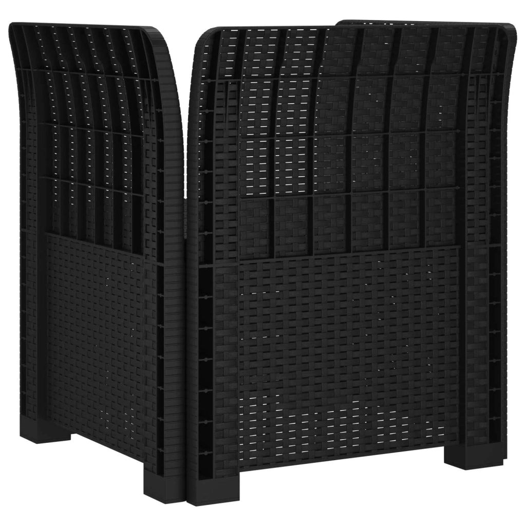 Poltrona a 1 Posto Aspetto Rattan PP Antracite 8011848