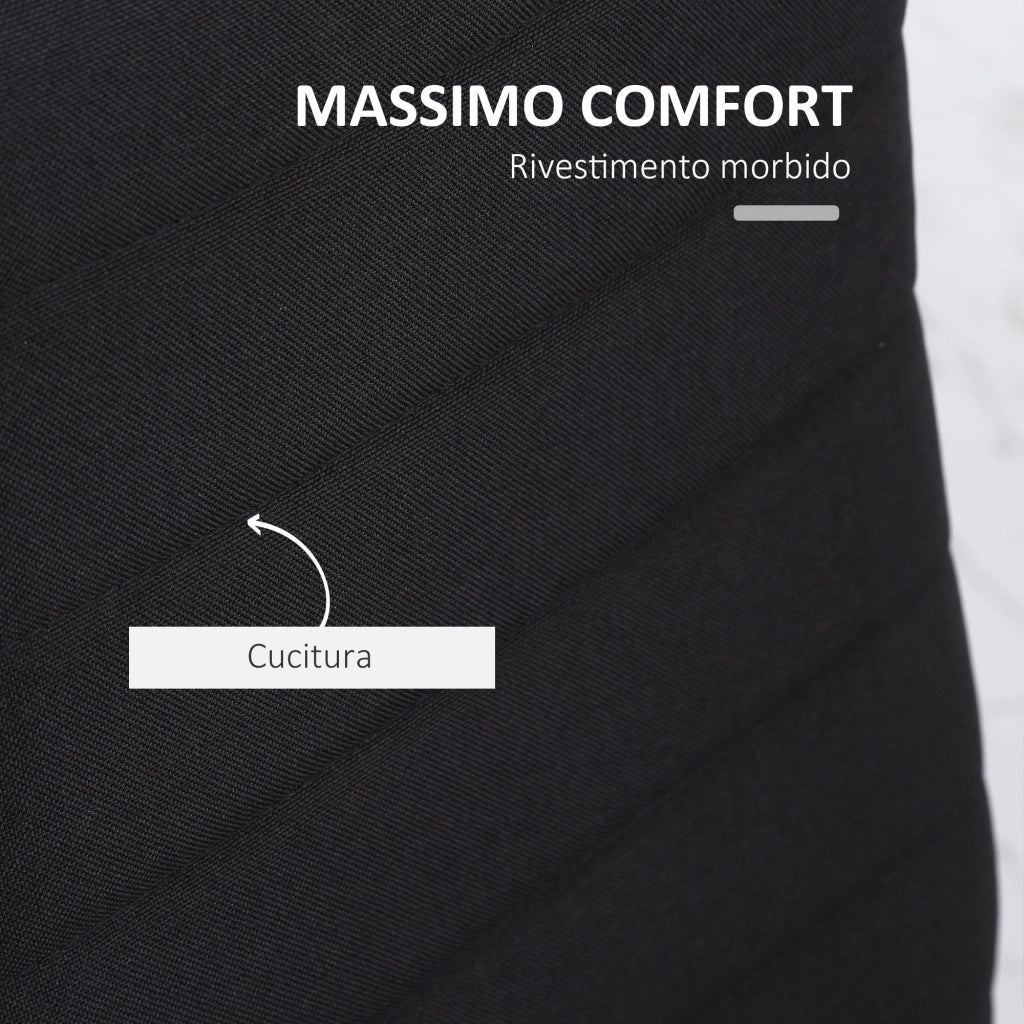 Set 4 Sedie 41x50x97 cm in Tessuto Nero