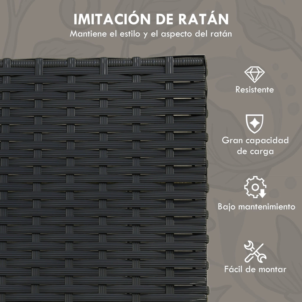 Set da giardino in polyrattan ¨C Minimal ¨C nero con 2 divani singoli, 1 divano doppio e 2 tavolini
