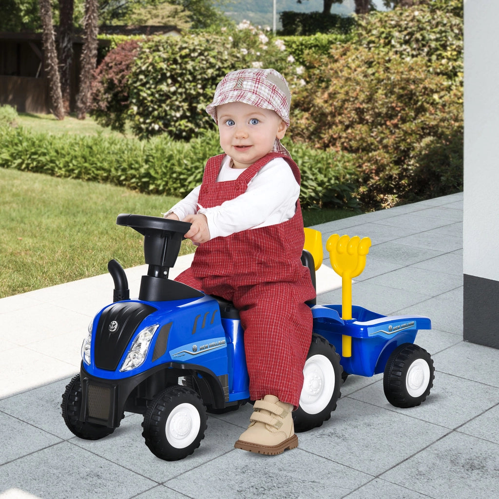 Trattore Cavalcabile per Bambini con Rimorchio ¨C Minimal ¨C Blu 91x29x44cm