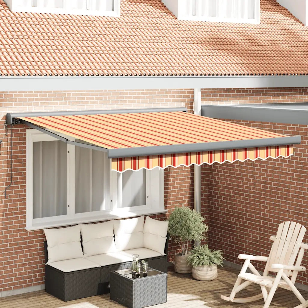Tenda Retrattile Gialla e Bianca 3x2,5 m in Tessuto e Alluminio 3154606