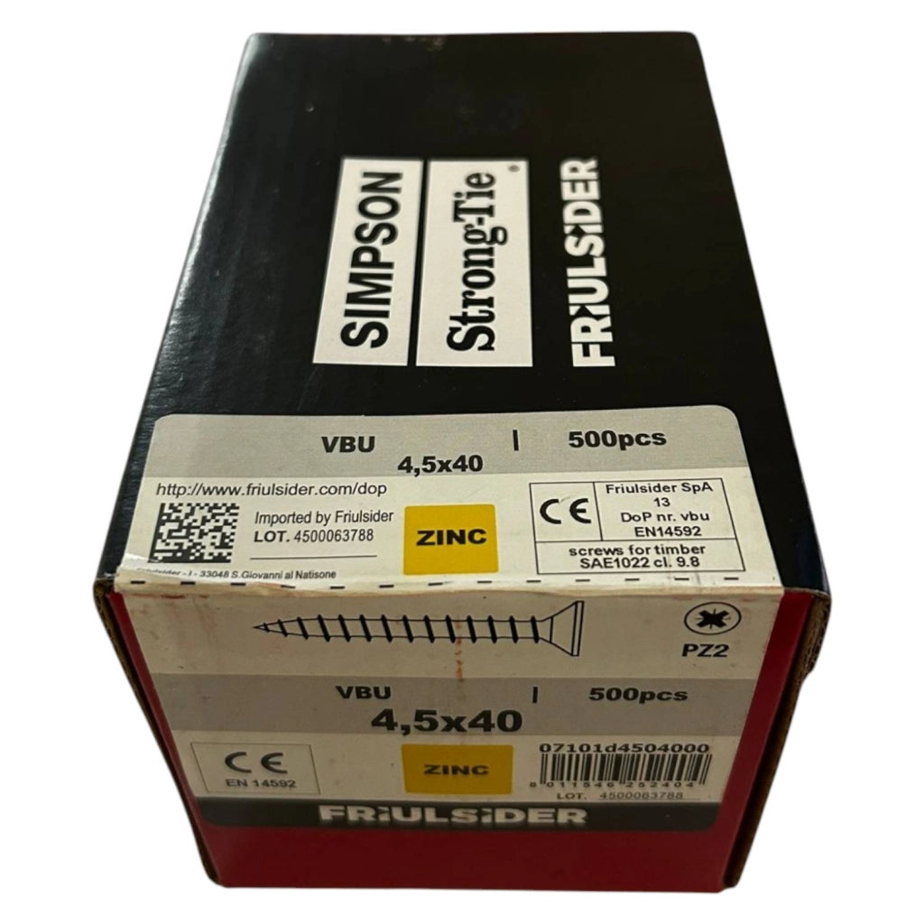 VITI PER TRUCIOLARE ZINCATA GIALLA 4,5x40 500 PEZZI