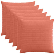Federa 6 pcs HEERLEN Rosso Arancio 65 x 65 cm corduroy 912942
