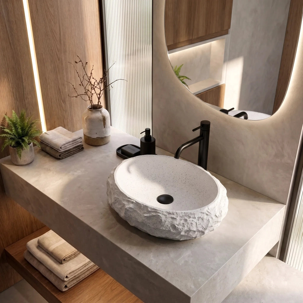 Lavabo Da Appoggio Rea Mika Cloudy