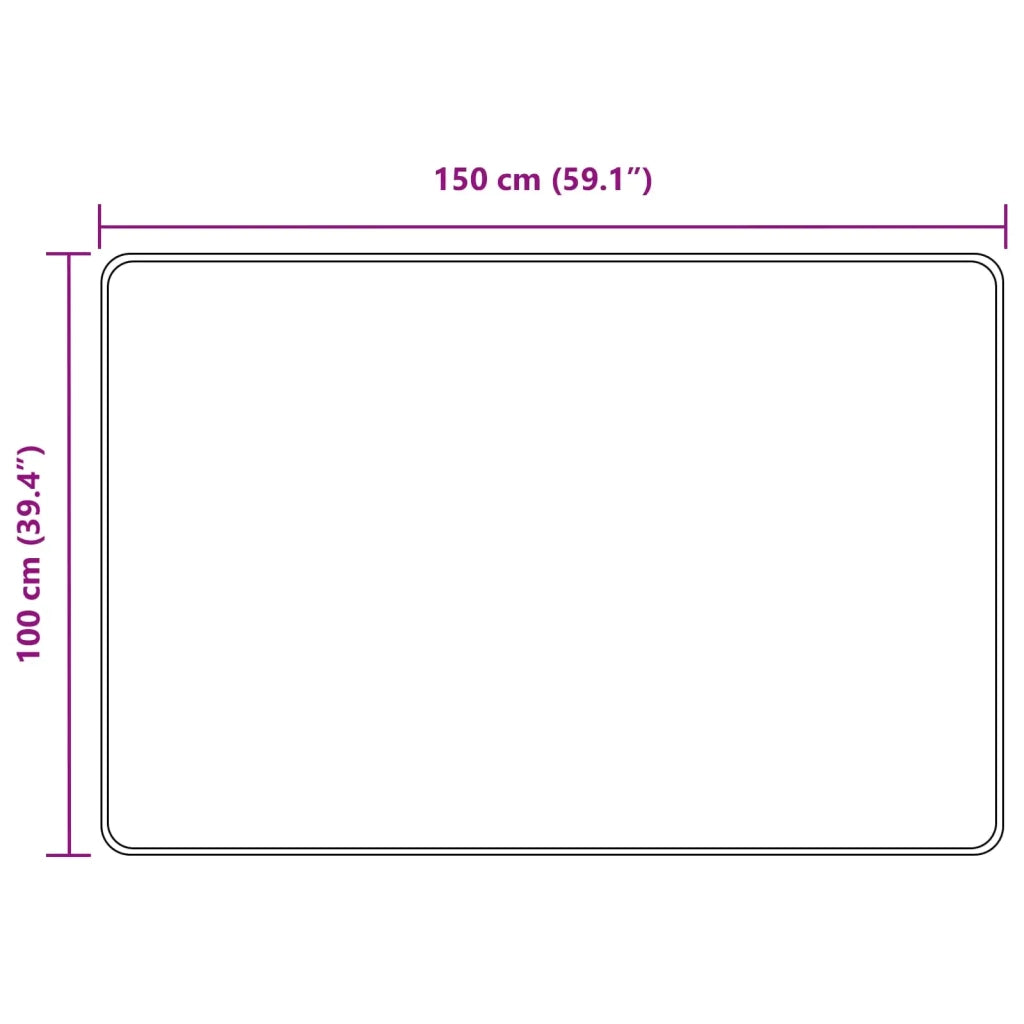 Runner Tappeto MARSA Grigio 100 x 150 cm Poliestere e PVC 42023359