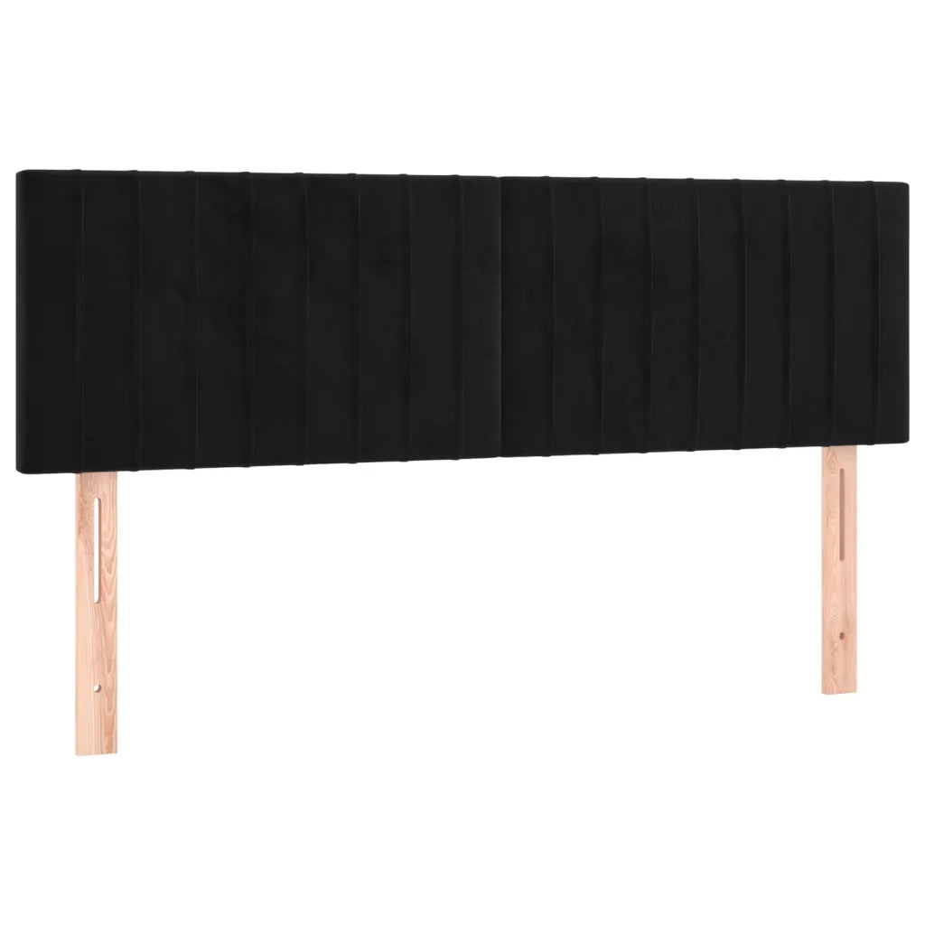 Giroletto a Molle con Materasso Nero 140x190 cm in Velluto 3131077