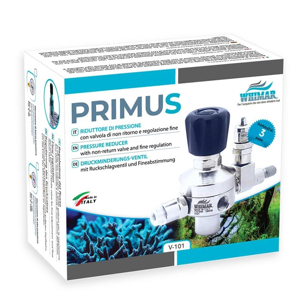 Whimar Primus mod. V101 con manometro di alta pressione - riduttore di pressione per bombole CO2 usa e getta passo 10x1