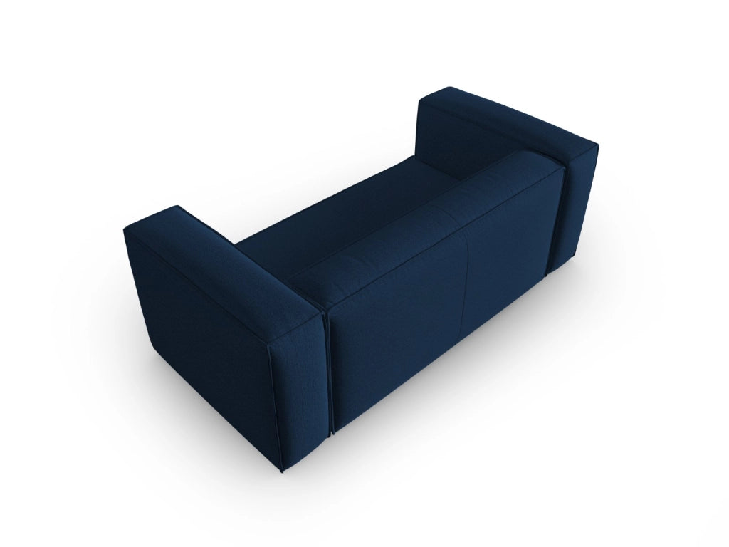 Cosmopolitan Design - Divano "Mackay" 2 posti in velluto strutturato blu scuro 