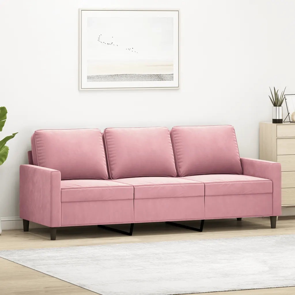 Divano a 3 Posti-Sofa 3 Posti rosa 180 cm in Velluto 814531