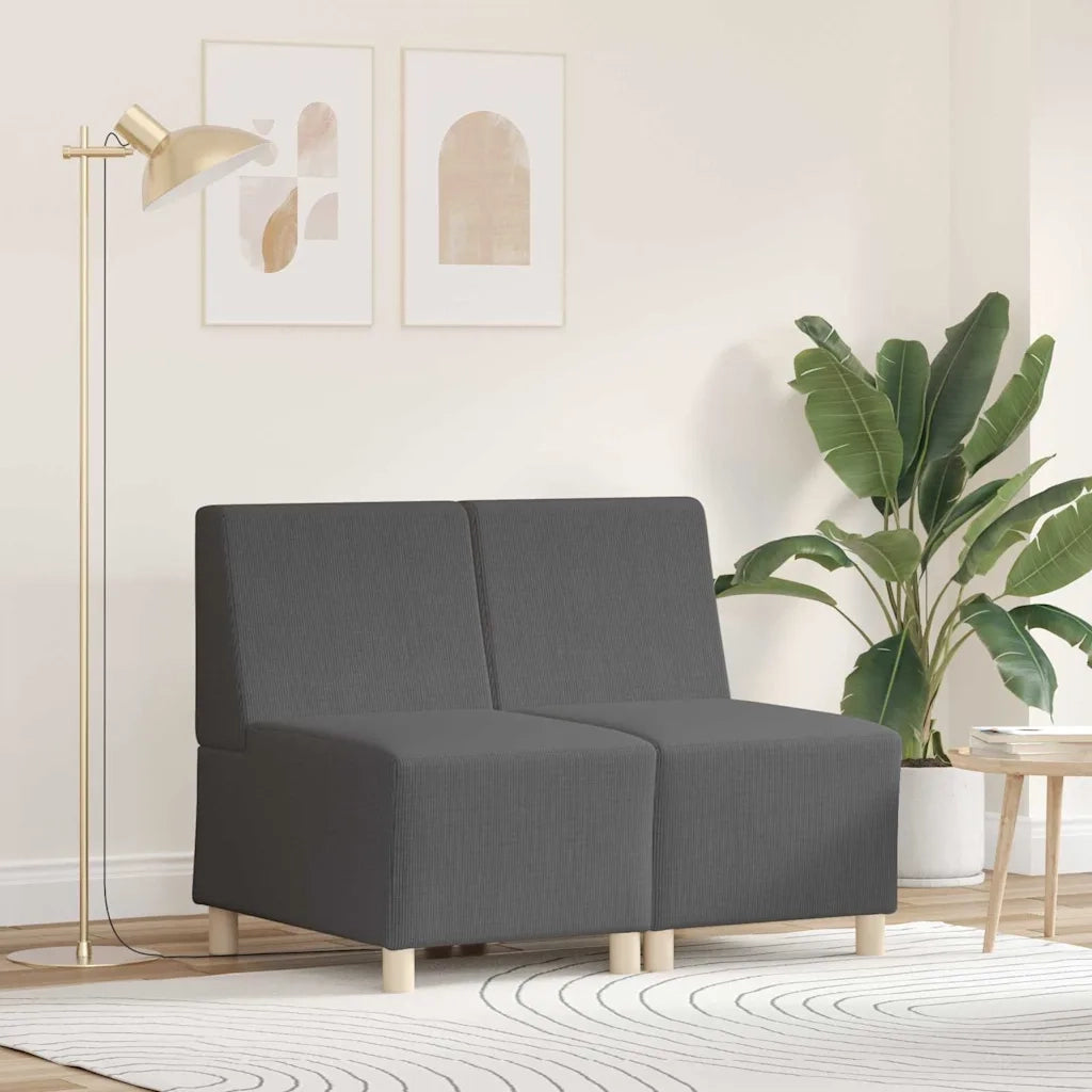 Unità di Divano Modulare Senza Braccioli 2 pcs Grigio scuro 3399777
