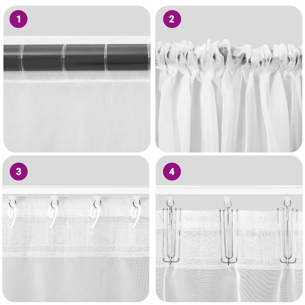 Tende in Voile con Tasche per Aste 2 pz Blu Reale 4102213