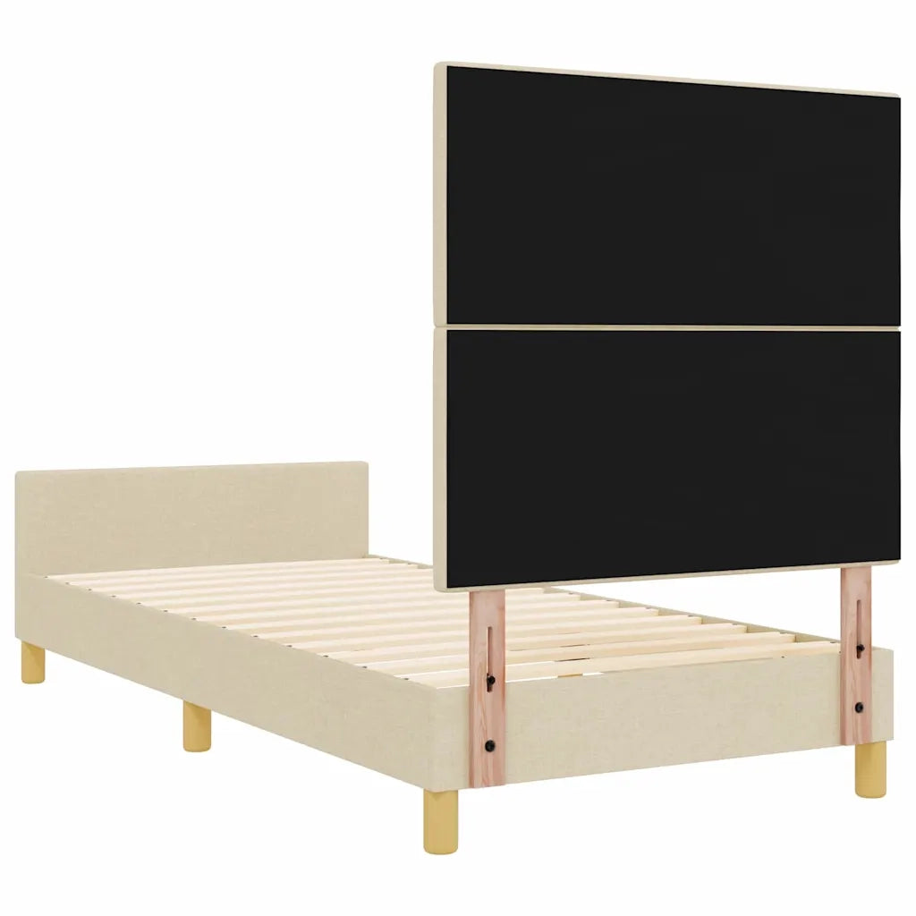 Struttura del letto con testiera Crema 100 x 200 cm Tessuto 3344709