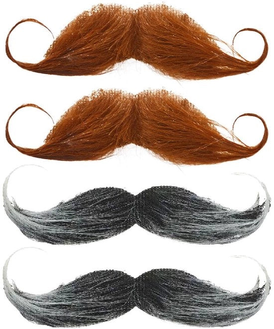 Accessori per travestimento - Finte barbe 4 pezzi - Requisiti per travestimento - Accessori per cosplay - Accessori per festa - Piume di velluto - Molto morbido e duraturo - Accessori per barba