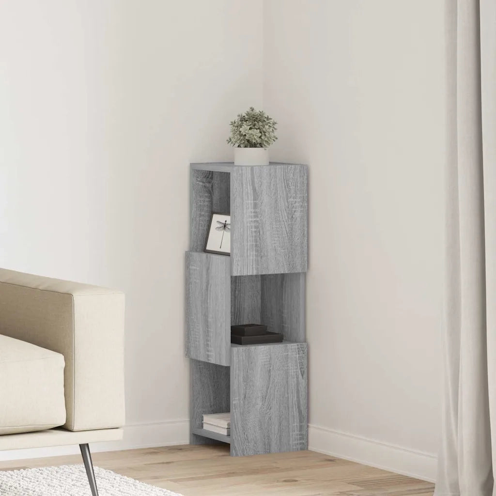 Mobile angolare 25,5x25x80cm Legno ingegnerizzato Grigio Sonoma 889818