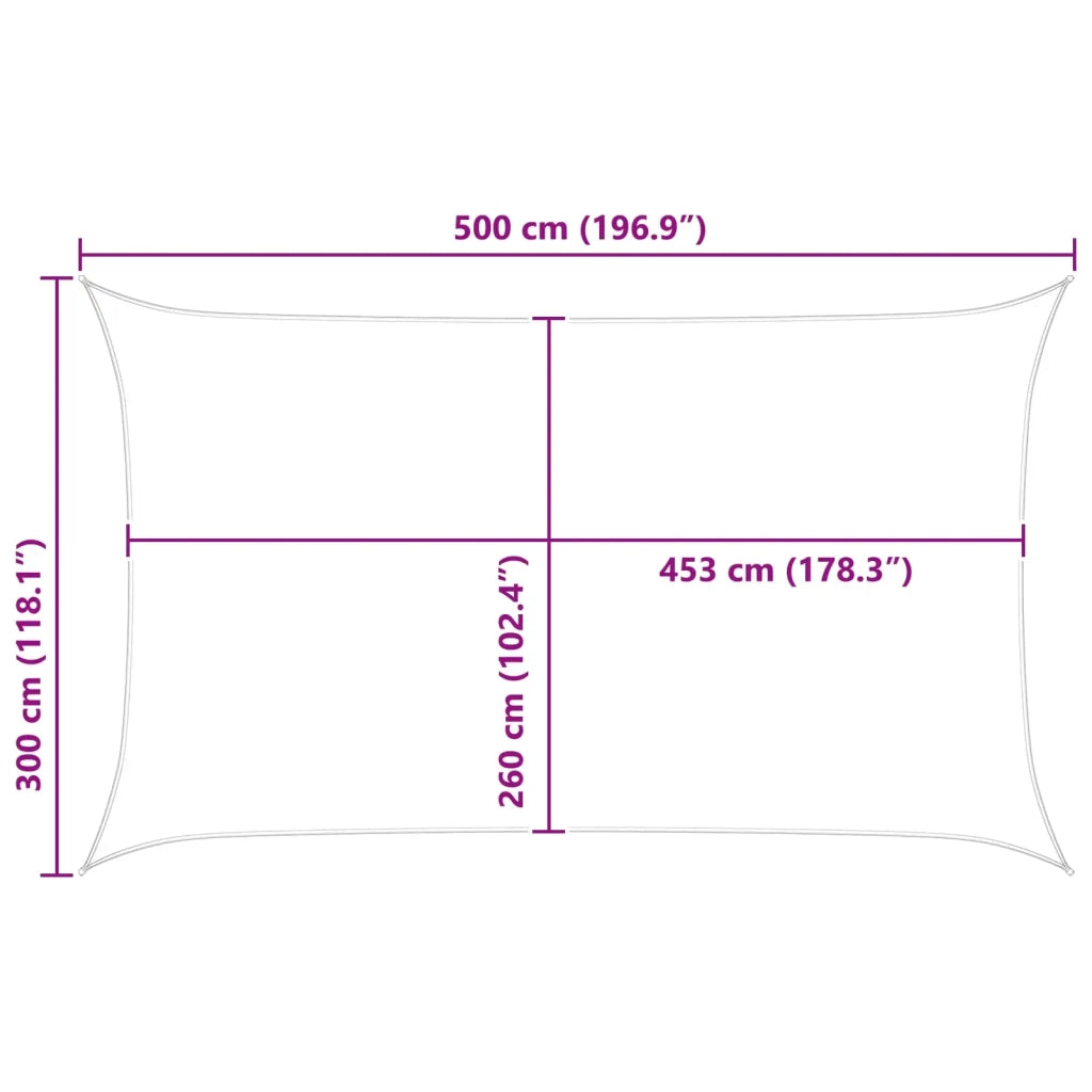 Vela Parasole | Telo Ombra | Vela da ombra solare Blu e Bianco 5 x 3 m
