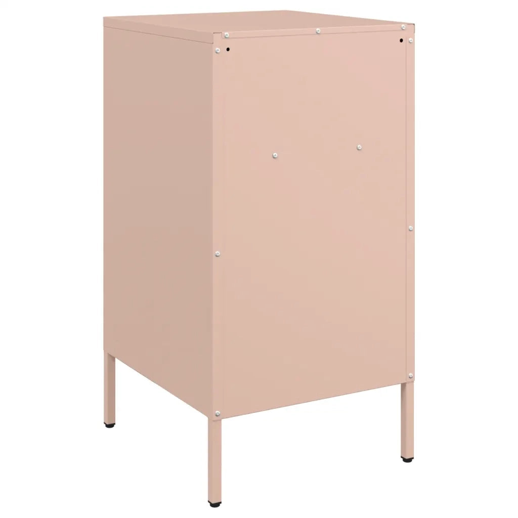 Comodino-Tavolino da notte Rosa 36x39x68 cm in Acciaio