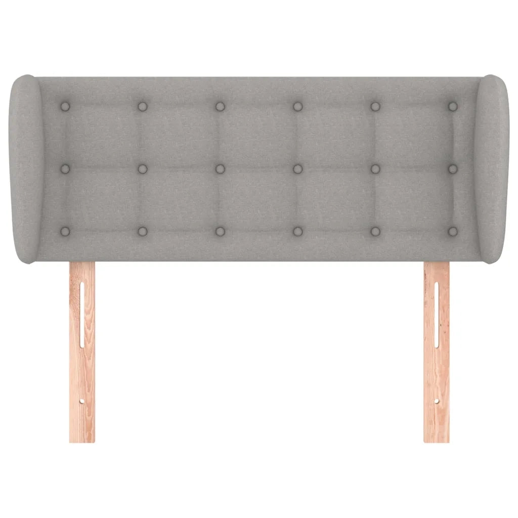 Testiera ad Orecchio-Testata con Orecchie Grigio Chiaro 83x23x78/88 cm in Tessuto 371445