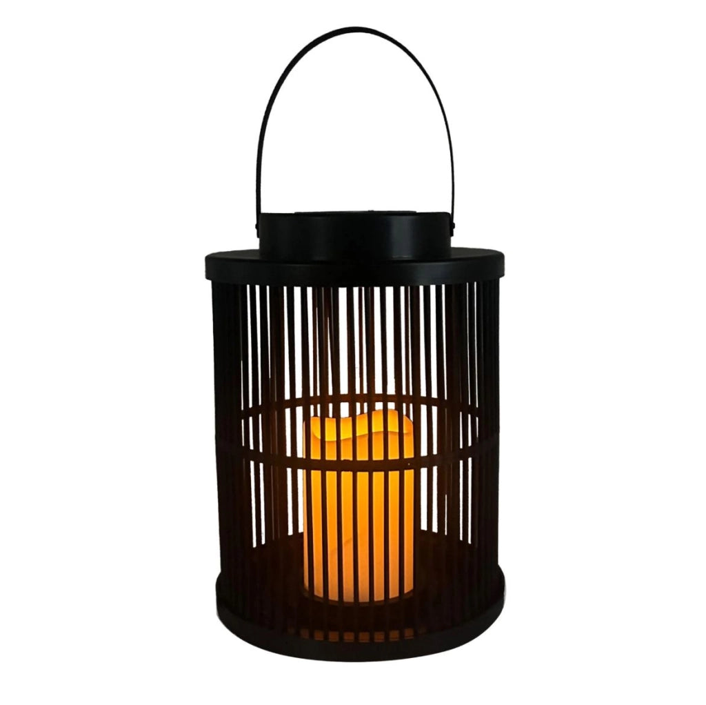 Lanterna solare LED 25cm nera luce calda IP44 Polux