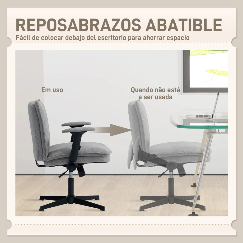 Sedia da Ufficio con Braccioli e Schienale ¨C Zephmum ¨C Grigio 50x60x110