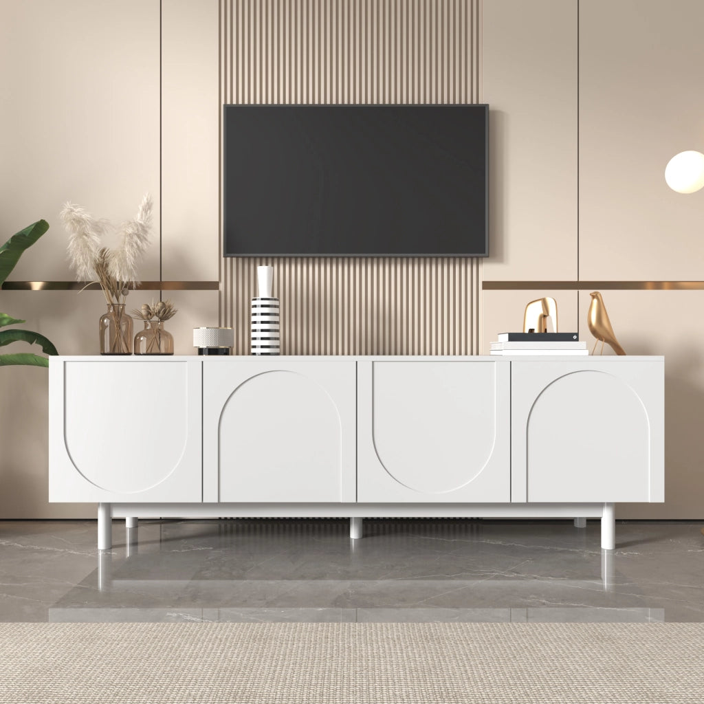 Cassettiera TV bianca in truciolato lunghezza 175 cm