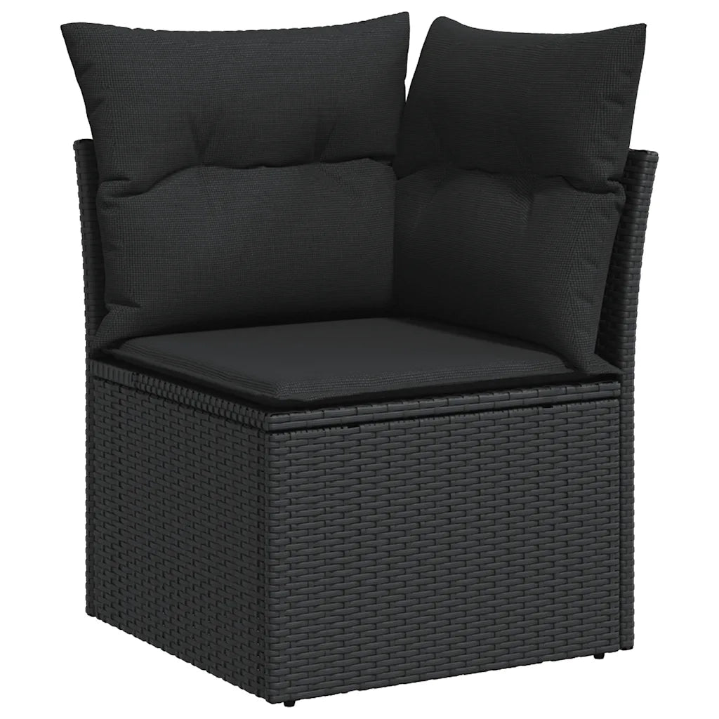 Set Divani da Giardino con Cuscini 8 pz Nero in Polyrattan 3325431