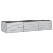 Letto Rialzato Giardino-Fioriera da Giardino 240x80x45 cm in Acciaio Zincato Argento