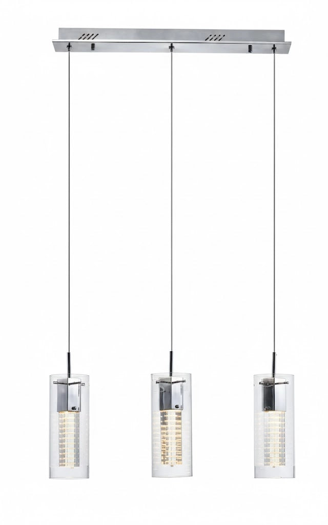 Lampada a sospensione moderna cromo 3xMR11 Italux Verizon
