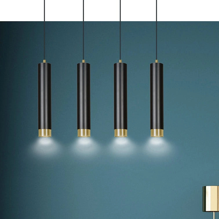 Lampadario Emibig KIBO nero oro 4xGU10 dimmerabile