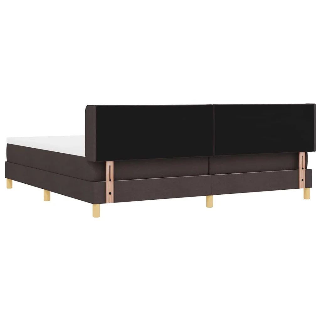 Letto a molle con materasso Marrone Scuro 200 x 200 cm Tessuto 3341380