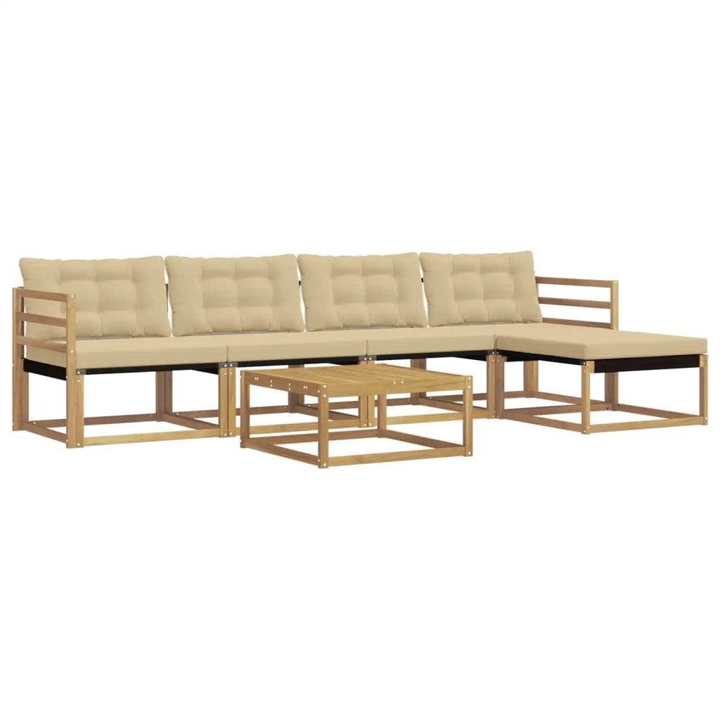 Set di divani da esterno 6 pz Bianco e Beige 3388603