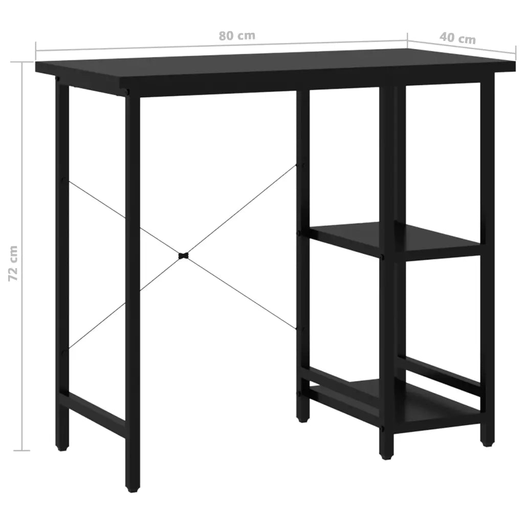 Scrivania | Tavolo da Ufficio per Computer Nera 80x40x72 cm in MDF e Metallo