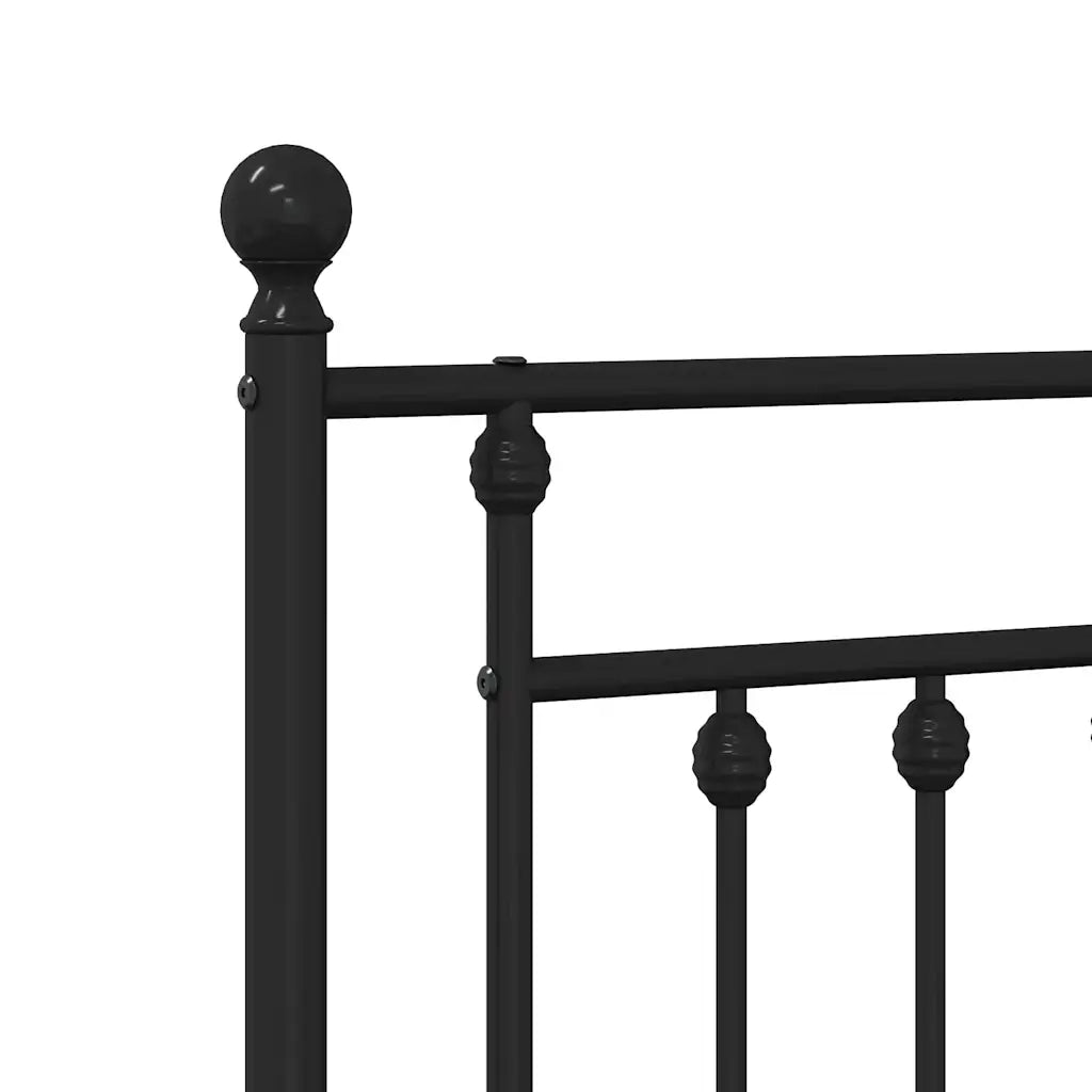 Giroletto con Testiera e Pediera-Struttura Letto Metallo Nero 150x200 cm 203473