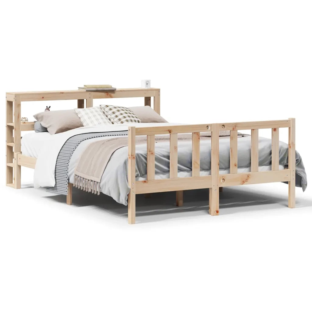 Letto senza Materasso-Struttura Letto 160x200 cm in Legno Massello di Pino 906177