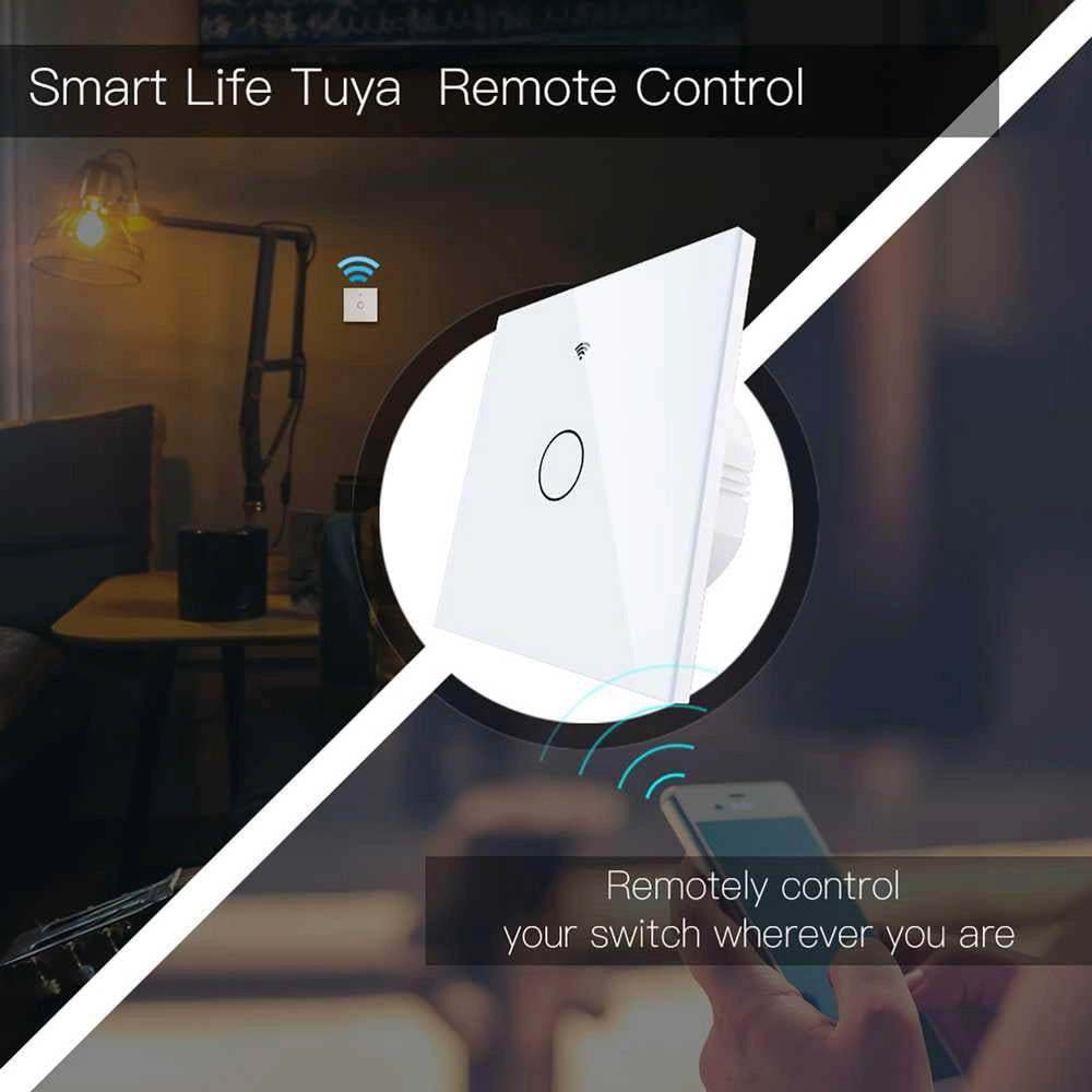 Interruttore Da Parete Touch 1 Tasto, WIFI 2.4G Matter,  TUYA, Smart Life,Apple Home, Google Home, Alexa, SmartThings, 10A, AC 90-250V, 50/60HZ, 86X86X30mm, IP20, Bianco