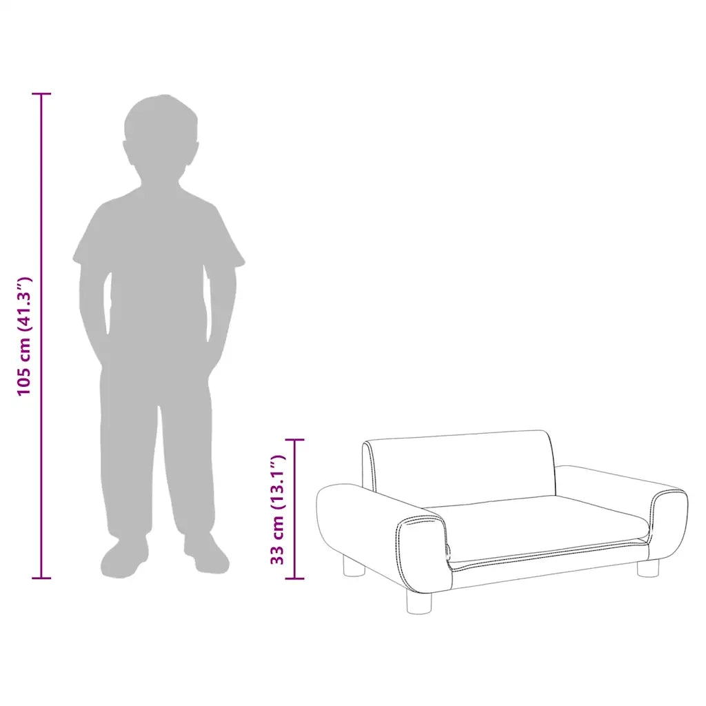 Divano per Bambini-Sofa-Divanetto Marrone 70x45x33 cm in Velluto