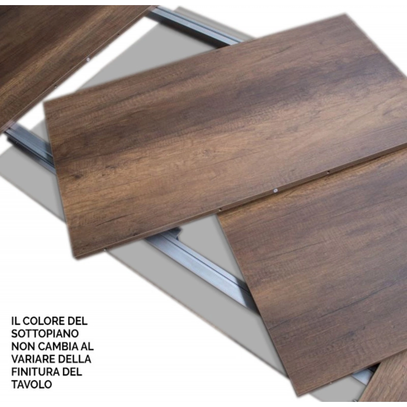 Tavolo allungabile 90x130/234 cm Karamay Premium telaio Antracite - Bianco Frassino