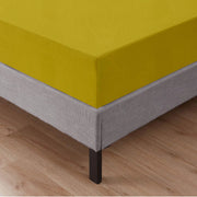 Lenzuolo Sotto Con Angoli Elastici 100% Puro Cotone  Giallo - Matrimoniale